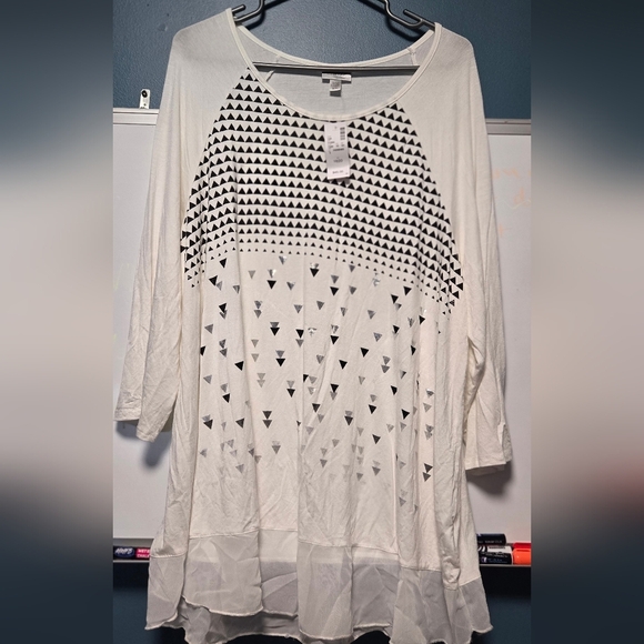 33. Avenue 18/20 Shirt White Plus Size - Picture 1 of 1